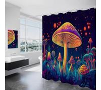 ALTCIRNMD Magic Mushroom Forest Shower Curtain,Modern Fabric Bathroom Curtains Set With Hooks Decorative Mysterious Plants Machine Washable 72" X 72 Bathtub Curtain