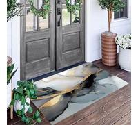 ALTCIRNMD Marble Lines Doormat Gray-Black Alcohol Ink Welcome Front Porch Decor Doormat For The Entrance Way Personalized Rugs Backing Non Slip Doormats, 80X120Cm