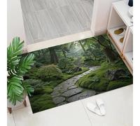 ALTCIRNMD Marble Polar Bear Welcome Mats, 80X120Cm, Luxury Illustration Style Indoor Carpet, Non-Slip Washable Floor Mat For Doorways, Stairs, Game Rooms, Living Rooms, White Gold