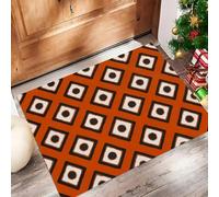 ALTCIRNMD Mattis Color Blocks Doormat Orange-Brown Ethnic Geometry Welcome Front Porch Decor Doormat For The Entrance Way Personalized Rugs Backing Non Slip Doormats, 80X120Cm