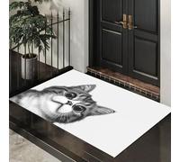ALTCIRNMD Non Slip Area Rug 40X60Cm Cute Cat Lightweight Carpet, Animal Sketches Washable Mat Low Pile Rug For Dining Room Home Office Bedroom Hall Lounge Home Decor