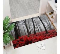 ALTCIRNMD Panda With Bow Welcome Mats, 40X60Cm, Retro Oil Painting Style Indoor Carpet, Non-Slip Washable Floor Mat For Doorways, Stairs, Game Rooms, Living Rooms, Black White