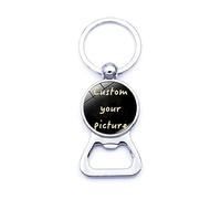 ALTCIRNMD Personalised Photo Keychain,Custom Bottle Opener Keyring,Men Dad Grandad Keychains Beer Opener Boyfriend Gift Idea For Him Memorial Birthday Father Day Love Gift,Picture,50Mm
