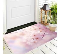 ALTCIRNMD Pink Cherry Blossoms On Branches Door Mats Indoor,Soft Low Pile Front Doormats,Natural Plants Print Non-Slip Entrance Floor Rug,Carpet Kitchen Laundry Bathroom Bedroom Living Room,70X100Cm