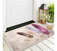 ALTCIRNMD Pink Purple Floating Feathers Door Mat 40X60Cm,Non-Slip Indoor Machine Washable Entrance Rug,Fantasy Art Soft Inside Floor Mat For Entryway Front Back Door Classroom Patio