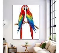 ALTCIRNMD Red And Blue Bright Parrot Wall Poster,Canvas Art Print Paper Unframed Watercolor Animals Picture Posters For Living Room Home Bedroom Wall Aesthetic Painting Decor 50X70Cm
