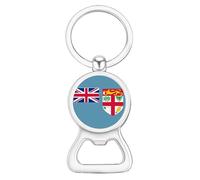 ALTCIRNMD Red Union Jack Flag Fiji Flag,Pocket Keyring Small Beer Mini Key Ring Bottle Opener For Daily Use Home Kitchen Restaurant Pub Bartenders Bar For Men Dad,Picture,25Mm