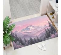ALTCIRNMD Rose Tiger Welcome Mats, 70X100Cm, Fresh Illustration Style Indoor Carpet, Non-Slip Washable Floor Mat For Doorways, Stairs, Game Rooms, Living Rooms, Pinkish Brown