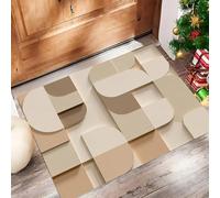 ALTCIRNMD Simple Elegant Doormat Beige Abstract Geometry Welcome Front Porch Decor Doormat For The Entrance Way Personalized Rugs Backing Non Slip Doormats, 40X60Cm