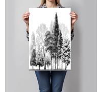 ALTCIRNMD Sketching The Forest Canvas Prints Wall Art 80X120Cm, Landscape Illustration Wall Art For Living Room, Big Small Vertical Gray-Black Decorative Poster Bedroom Women Men