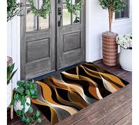 ALTCIRNMD Spiral Lines Doormat Brownish Black Abstract Illustration Welcome Front Porch Decor Doormat For The Entrance Way Personalized Rugs Backing Non Slip Doormats, 90X150Cm