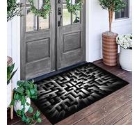 ALTCIRNMD Tunnel Geometry Doormat Black White Technology Future Welcome Front Porch Decor Doormat For The Entrance Way Personalized Rugs Backing Non Slip Doormats, 40X60Cm