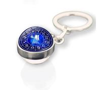 ALTCIRNMD Virgo Constellation Keyring,Glow In The Dark Creative Galaxy Keyring - Time Gem 12 Constellation Twelve Signs Double Sided Cabochon Crystal Ball Luminous Pendant Keyring