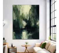 ALTCIRNMD Wall Decor,Canvas Wall Art Weed Forest Dark Green Paintings Prints,Abstract Landscape Poster Prints Artwork For Home Modern Decoration Bathroom Bedroom Living Room 50X70Cm Unframed