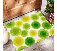 ALTCIRNMD Watercolor Circle Doormat Yellow-Green Simple Geometry Welcome Front Porch Decor Doormat For The Entrance Way Personalized Rugs Backing Non Slip Doormats, 40X60Cm