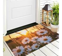 ALTCIRNMD Yellowish White Sunset Daisies Door Mats Indoor,Soft Low Pile Front Doormats,Field Plants Print Non-Slip Entrance Floor Rug,Carpet Kitchen Laundry Bathroom Bedroom Living Room,80X120Cm