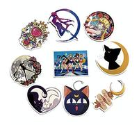 ALTcompluser Sailor Moon Stickers Waterproof Vinyl Sticker for Laptop, Macbook, Luggage, Skateboard (Pack of 9)