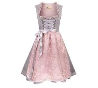 Alte Liebe Authentic Bavarian Halloween Dress 3 pcs. German Dirndl Oktoberfest Trachten Size 32-46 (40), Grey