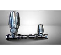 Altech Chrome Straight Thermostatic Radiator Valve & Lockshield 15mm x 1/2" Pack