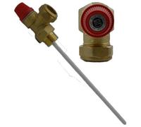Altecnic - Caleffi 10 Bar 22mm Pressure Temperature Relief Valve 200mm Probe 309505Cst