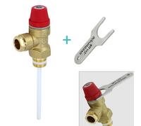 Altecnic - Caleffi Temperature & Pressure Relief Valve 1/2" 7 Bar 90 Degreec 309470 + Tpr Key
