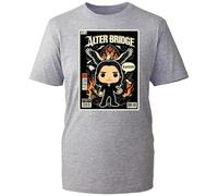 Alter Band Bridge Blackbird Funko Pop UK Tour Graphic Tee - Unique Vintage Style Comic-Inspired Design - Unisex Shirt for Music Fans and Collectors (Heather Grey, 7 Years)
