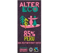 Alter Eco 85% Peru Dark Chocolate Bar, Vegan Chocolate & Organic Chocolate, Luxury Fairtrade Chocolate, Single Low Sugar Chocolate Bar, Eco Conscious Vegetarian Chocolate, GMO Free - 1 x 100g