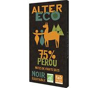Alter Eco Tabs Dark Chocolate Organic & Fair Peru 75% 1 Piece 100g Pack of 6