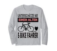 Alter Mann fährt E Bike T-Shirt Radfahren Radfahren Geschenk Long Sleeve T-Shirt