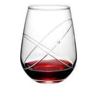 Alterf Stemless Wine Glasses, Premium Elegantly Hand-Carved Crystal Red Wine Glasses 16 Oz - Lead-Free Stemless wine tumblers - 1 Piece