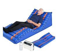 Alternating Pressure Mattress for Bedridden Patients, Anti-decubitus Inflatable Cushion with Quiet Pump, 45° Back & 30° Leg Lifting, Left/Right Turning, 200x90CM
