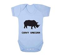 Alternative Animal Names Curvy Unicorn Rhino Sublimation Baby Grow Vest, 0-3 Months, Pastel Blue