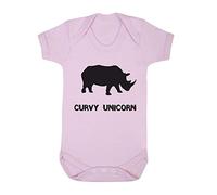 Alternative Animal Names Curvy Unicorn Rhino Sublimation Baby Grow Vest, 0-3 Months, Pastel Pink