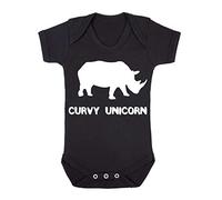 Alternative Animal Names Curvy Unicorn Rhino Sublimation Baby Grow Vest, 3-6 Months, Black