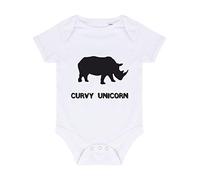 Alternative Animal Names Curvy Unicorn Rhino Sublimation Baby Grow Vest, 6-12 Months, White