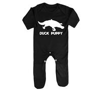 Alternative Animal Names Duck Puppy Platypus Baby Romper Jumpsuit with feet, 0-3 Months, Black