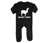 Alternative Animal Names Giraffe Sheep Llama Baby Romper Jumpsuit with feet, 0-3 Months, Black