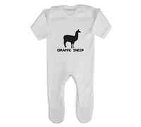Alternative Animal Names Giraffe Sheep Llama Baby Romper Jumpsuit with feet, 0-3 Months, White