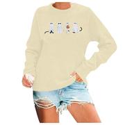 Alternative Clothing Halloween Ladies Sweatshirts Without Hood, Fashion Printing Horrible Long Sleeves Elegant Ghost Crewneck Bat Pumpkin Loose Warmth Gothic Round Collar Sweaters Outdoor Indoor