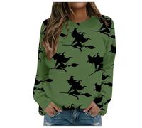 Alternative Clothing Halloween Womens Sweatshirts Uk, Printing Ghost Round Collar Crewneck Bat Pumpkin Autumn Winter Long Sleeves Elegant Horrible Loose Warmth Large Size Sweaters Indoor Casual