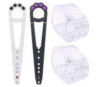 Alternative Door Locks 2 Pcs Cute Cat Paw Shaped Cat Door Bracket Latch with 2 PCS Door Handle Anti-Collision Washers Letting Cats In Keeping Dogs Out for Laundry Room Bathroom (Black White)