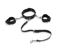 Alternative Sexual Ankle Wrist Cuff Restraint Set, with Chains Necklace Bondage Handcuffs BDSM Sex Toys for Women Sadomasochism Accessor Black One Size