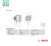 ALTERNATOR 0 986 042 620 FOR SKODA ROOMSTER/Praktik FABIA/II/Combi PRAKTIK VW