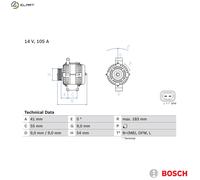 Bosch Alternator 0 986 084 190 - Freewheel Belt Pulley - for Vauxhall/Opel Corsa, Meriva