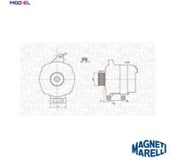 Alternator with belt pulley 063731780010 MAGNETI MARELLI for FORD FIESTA V