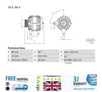 Alternator 0986040390 for BMW Z3 96-03 X5 00-06 5 96-04 3 99-05 12311432976