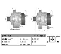 Alternator with freewheel belt pulley DAN1354 DENSO for LEXUS GS IS II IS C