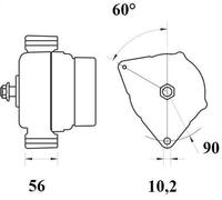 Alternator 170A Charging Current 10.2mm Bore Diameter Service Replacement MAHLE