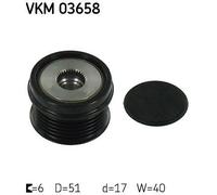 Alternator Alternator Freewheel Clutch SKF VKM 03658 Fits Ford Volvo C-Max