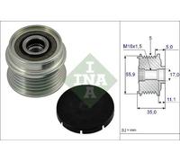 Alternator clutch pulley 535 0005 10 INA for AUDI VW SKODA